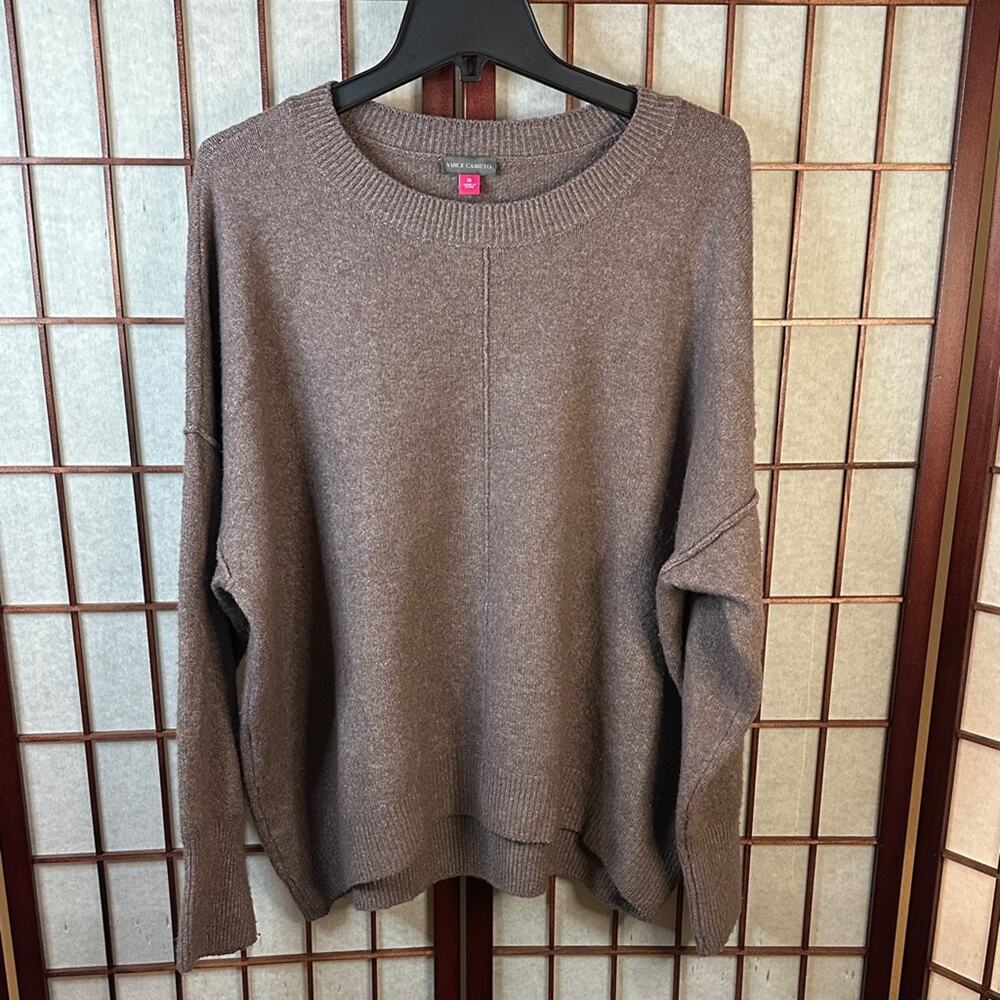 Vince Camuto Men's Taupe Crewneck Sweater